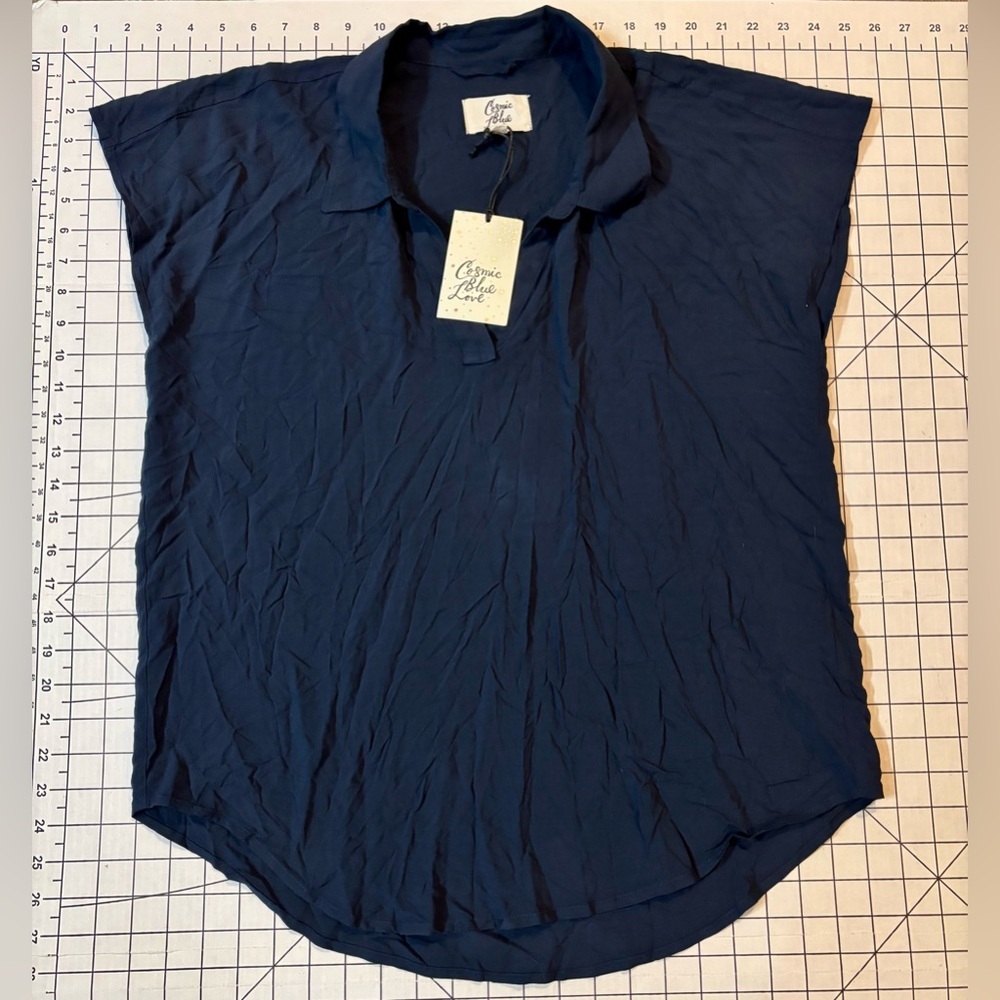 NWT Cosmic Blue Love by Pistola Women’s Size Small Berlin Blue Sleeveless Blouse